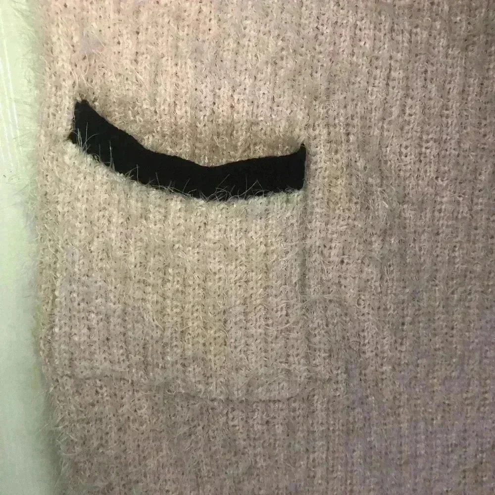 Pink mini skirt fuzzy sweater material size small
